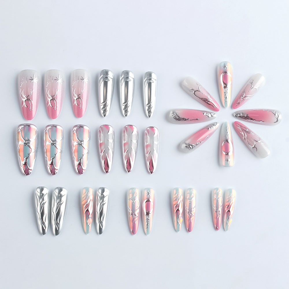 Artistic Metallic Nail Art Design Bowlift