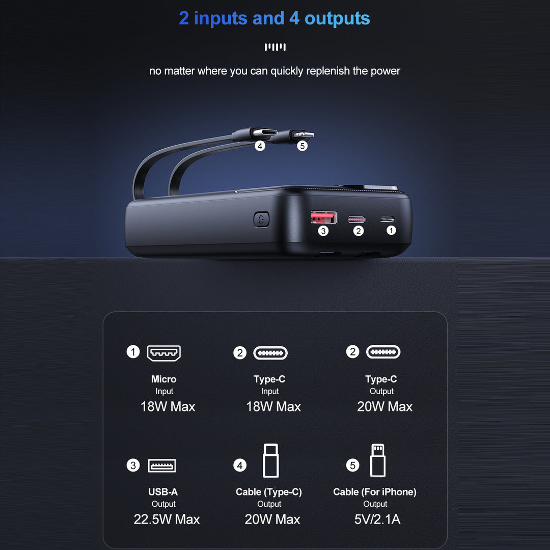 Powerbank with Dual Fast Charging Function Bowlift