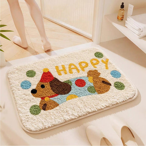 Children's Playful Dog Bath Mat Bowlift