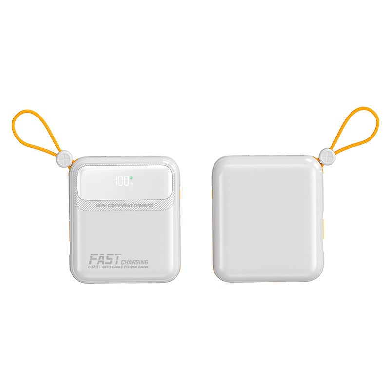 Portable power bank with integrated charging cable and digital display Bowlift