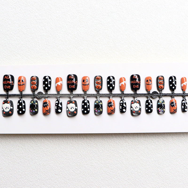 Festive Halloween-Themed Press-On Nail Set Bowlift