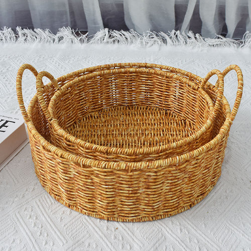 Handwoven Natural Rattan Storage Baskets Set Bowlift