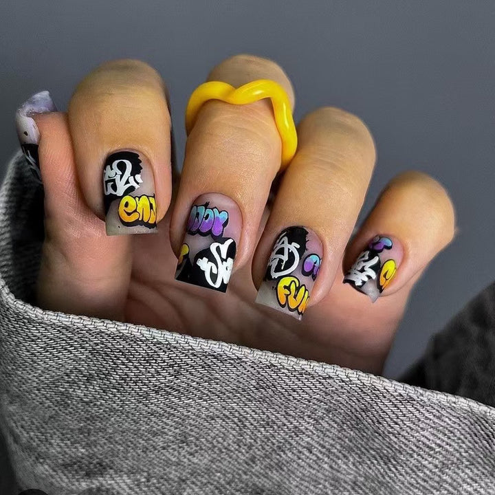 Creative Nail Art Set with Graffiti Designs Bowlift