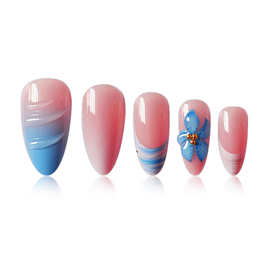 Artistic Shell Design Press-On Nails Bowlift