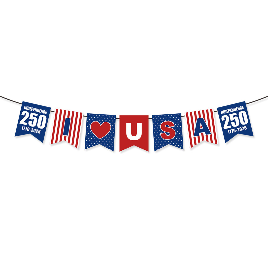 Unisex nan pennant string made of durable polyester with star and stripe motif for party decoration Bowlift