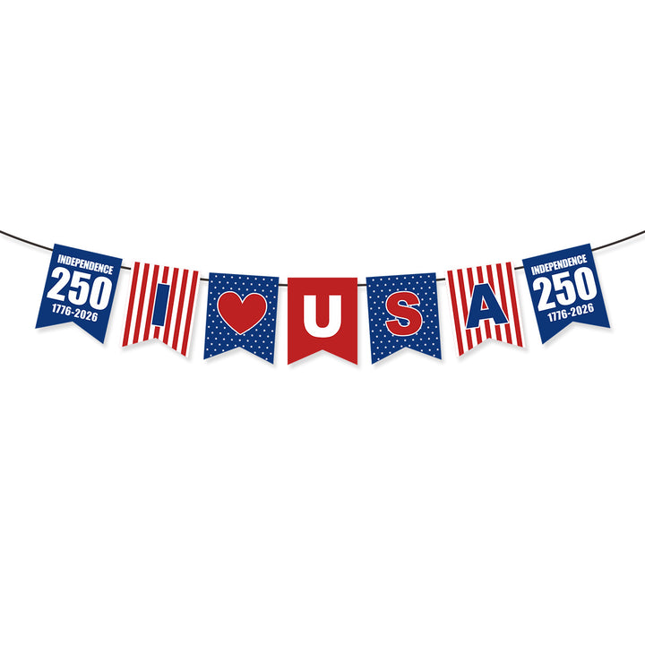 Unisex nan pennant string made of durable polyester with star and stripe motif for party decoration Bowlift
