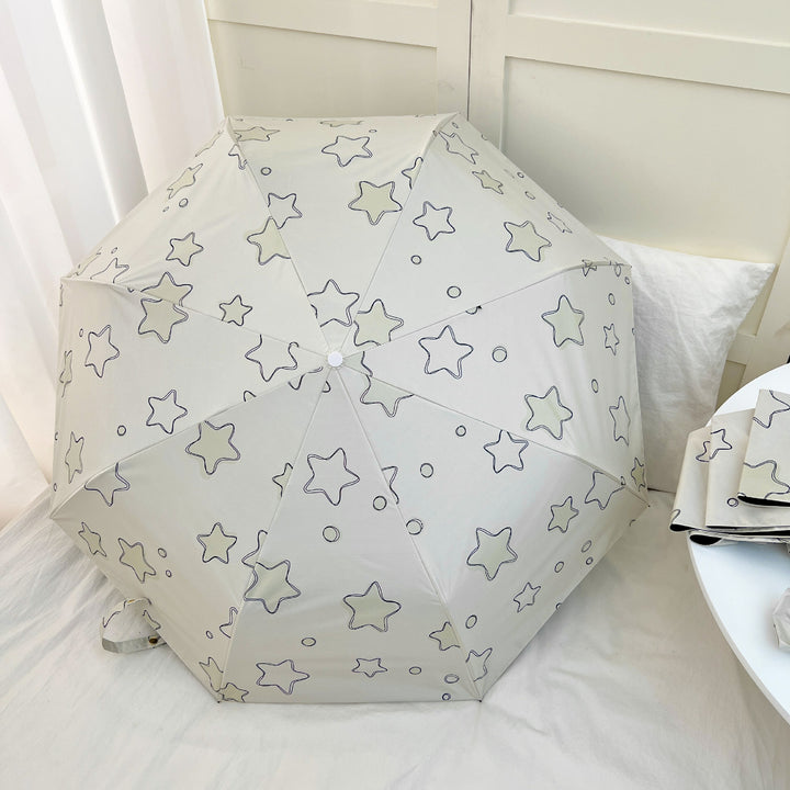 Ladies Automatic Folding Umbrella with Creative Pattern Bowlift