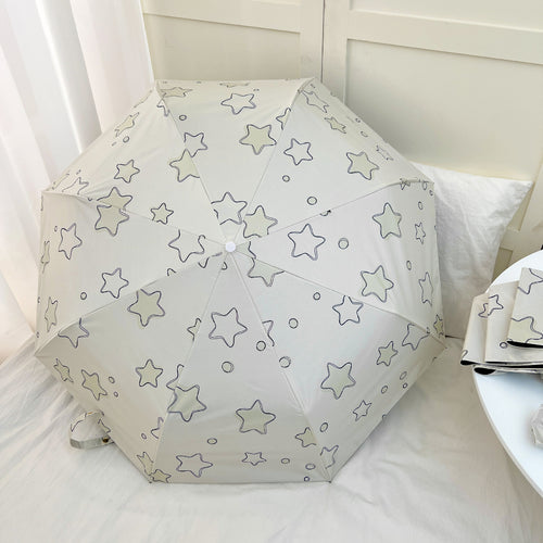 Ladies Automatic Folding Umbrella with Creative Pattern Bowlift