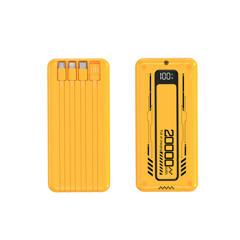 Portable power bank with integrated cable management and digital display Bowlift