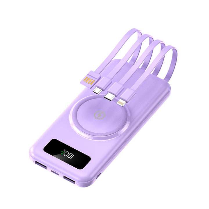 Portable power bank with multifunctional charging cable and digital display Bowlift