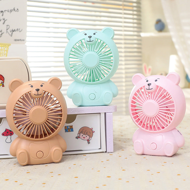 Women's Portable Mini Fan in Bear Design Bowlift