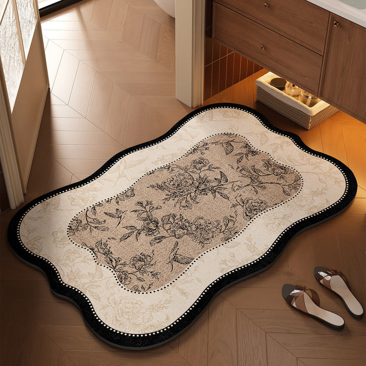 Floral Design Bathroom Mat Bowlift