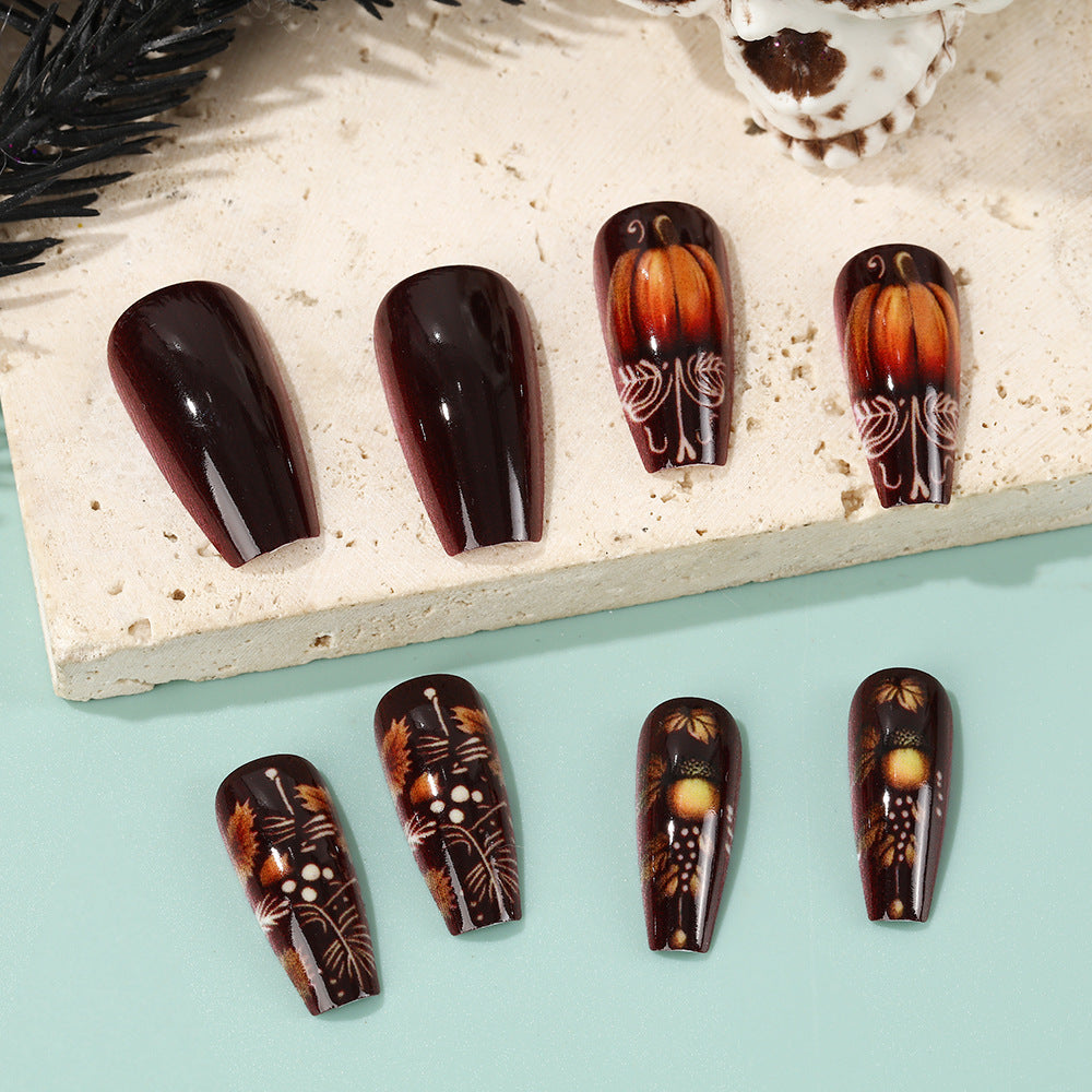 Artificial nails with autumn design Bowlift