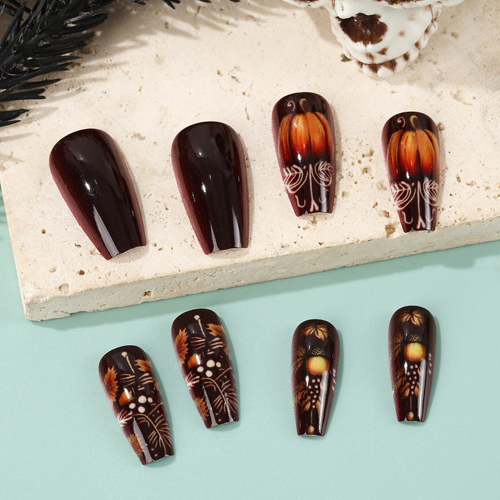 Artificial nails with autumn design Bowlift
