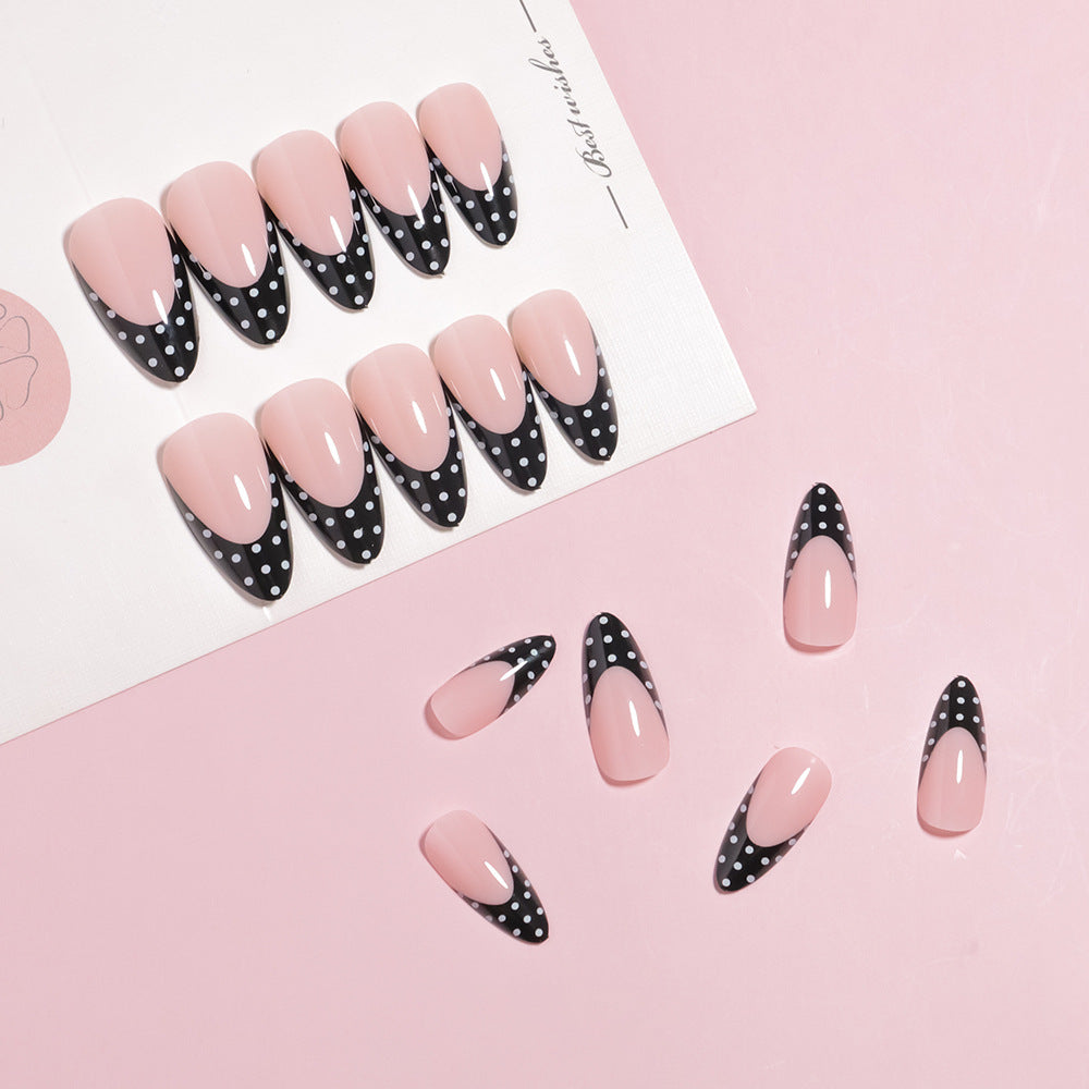 Artistic French Tip Press-On Nails Set Bowlift