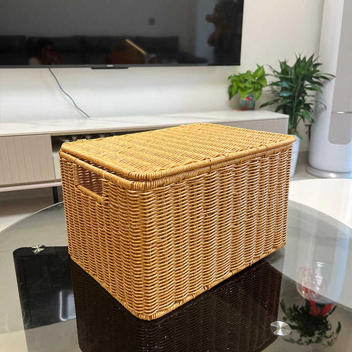 Versatile Rectangular Woven Storage Bin Bowlift