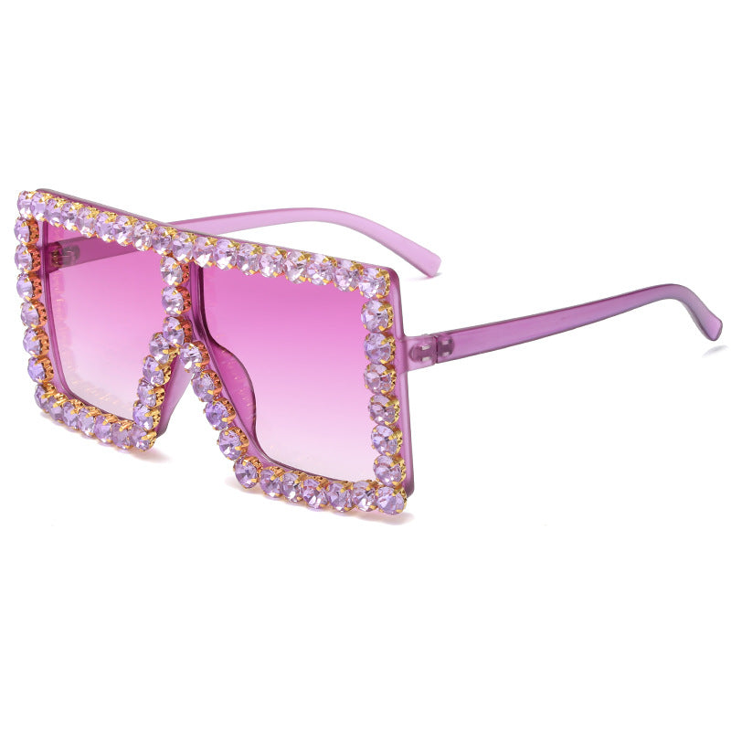 Women's striking square sunglasses with sparkling appliques Bowlift