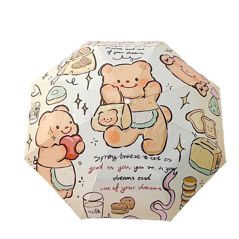 Women's Umbrella with Bear Motif Bowlift