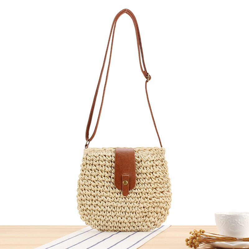 Braided shoulder bag with leather accents Bowlift