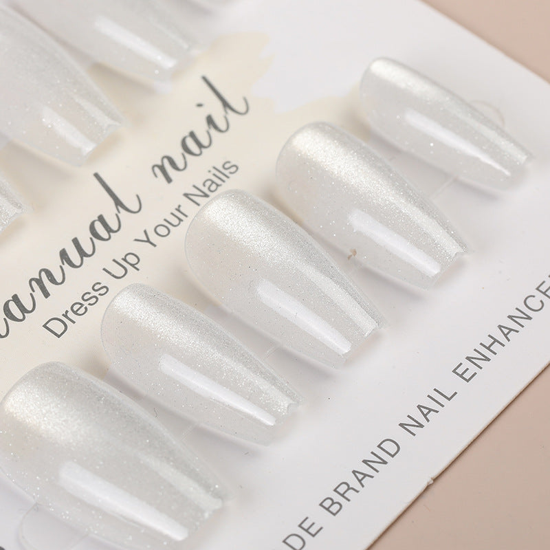 Iridescent Press-On Nail Set with Glitter Finish Bowlift