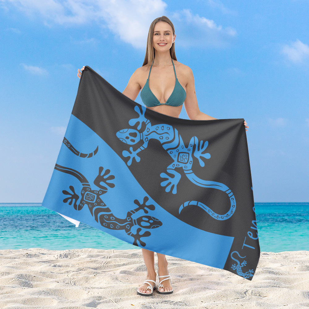 Beach towel with colorful gecko pattern Bowlift