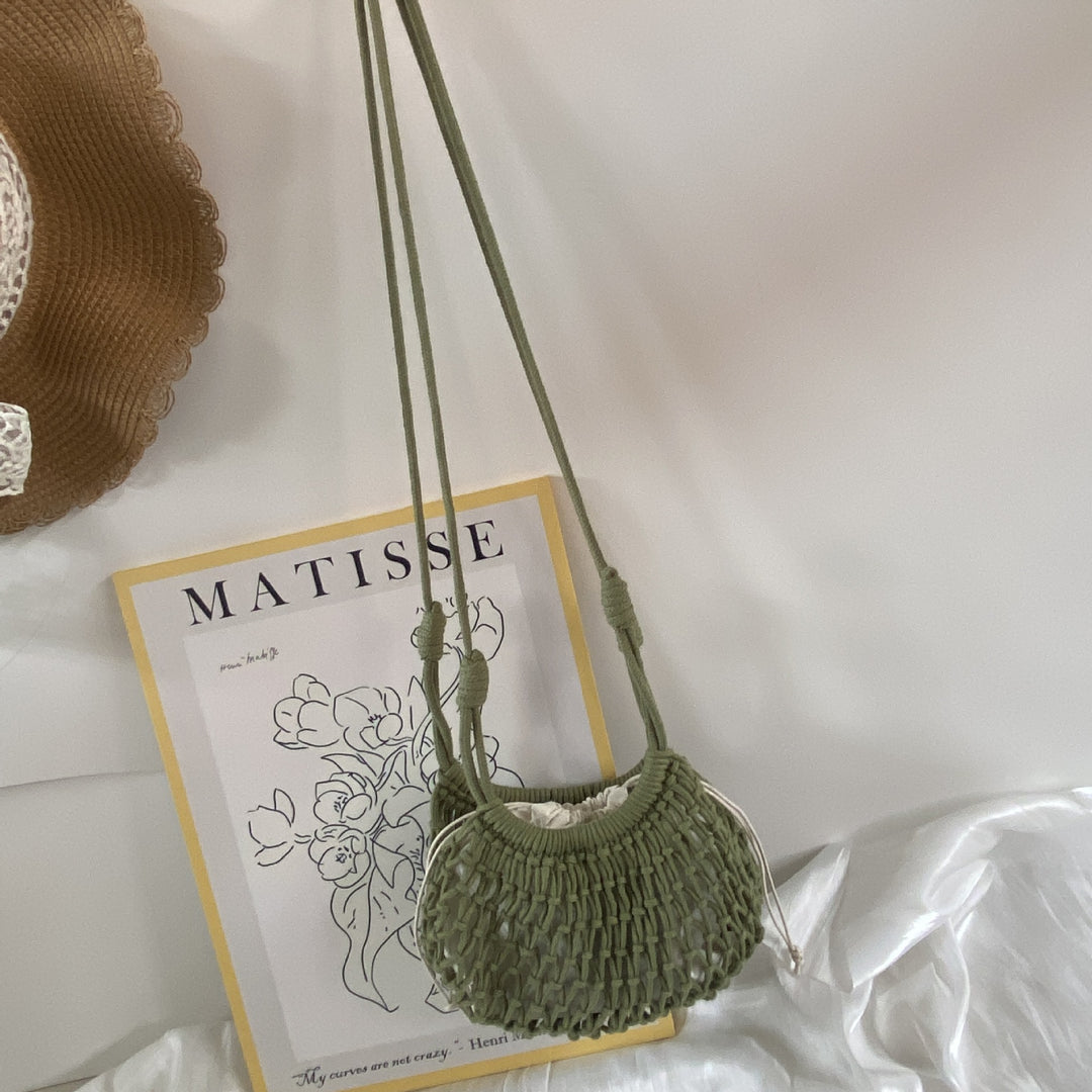 Hand-knotted Macrame Shoulder Bag Bowlift