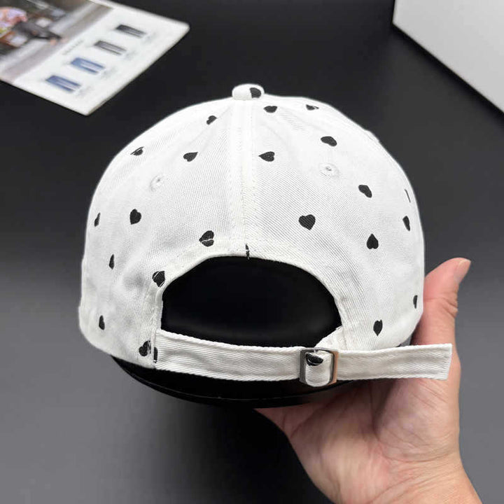 Women's Playful Heart-Patterned Adjustable Cap Bowlift