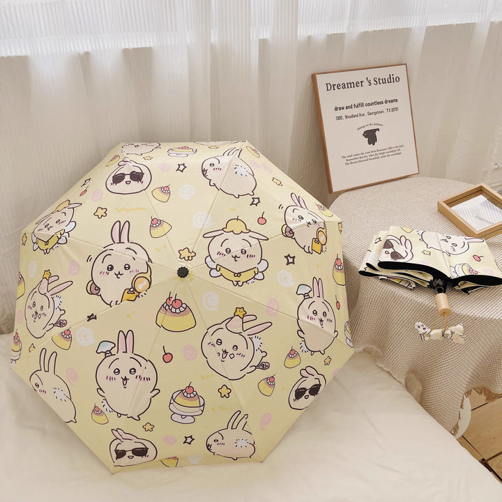 Women's Folding Umbrella with Playful Animal Design Bowlift