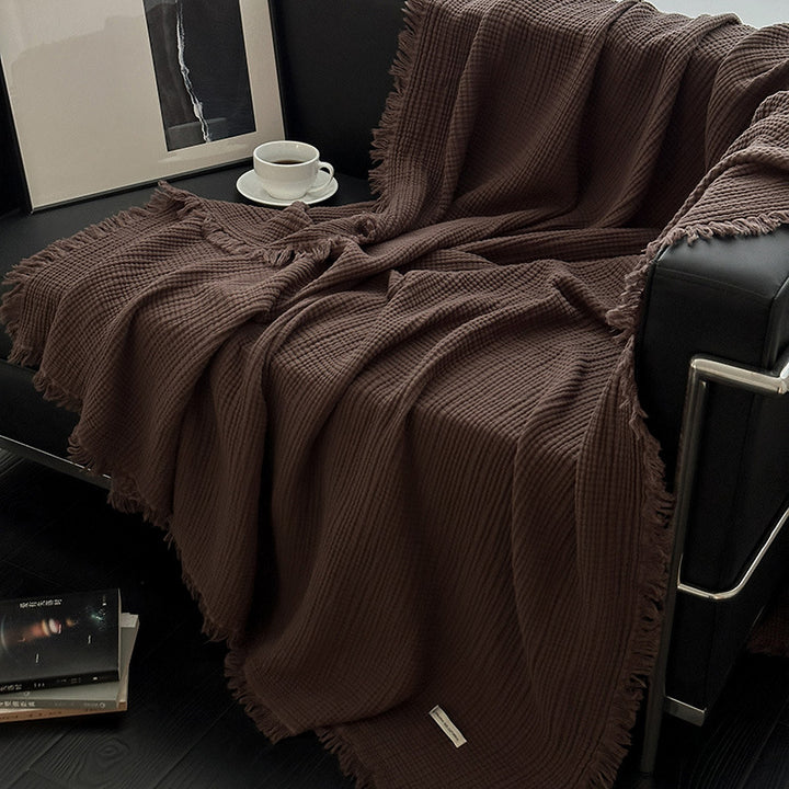 Women's cozy waffle textured blanket Bowlift