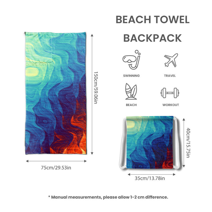 Beach towel with elaborate wave design Bowlift