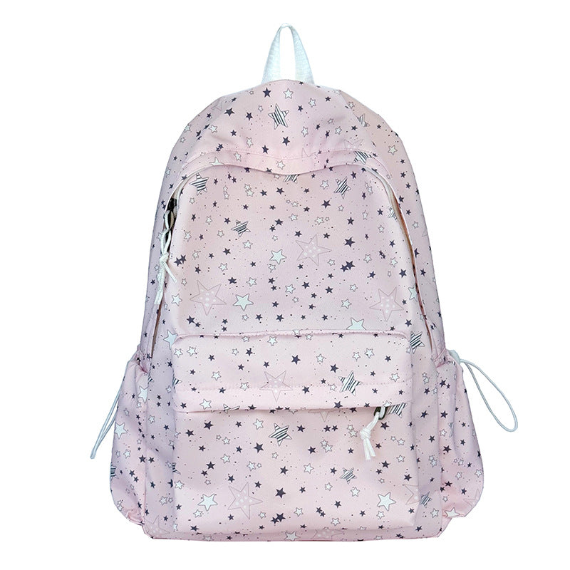 Backpack with Thoughtful Compartments and Trendy Star Motif Bowlift