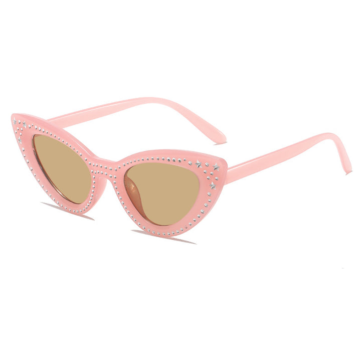 Glamorous Rhinestone-Embellished Cat Eye Sunglasses Bowlift