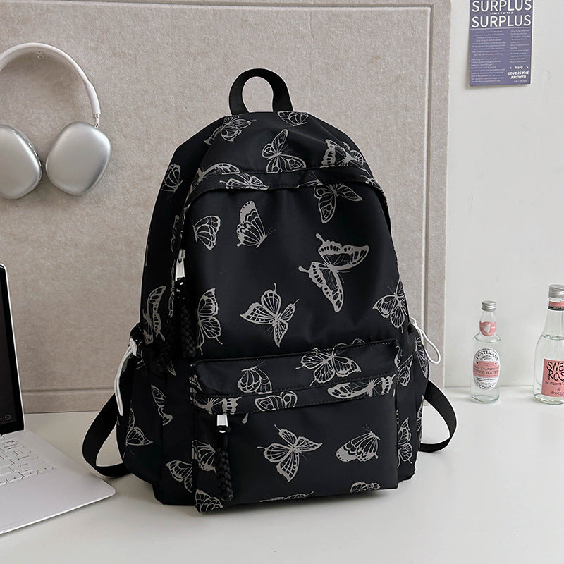 Elegant Butterfly Print Backpack Bowlift