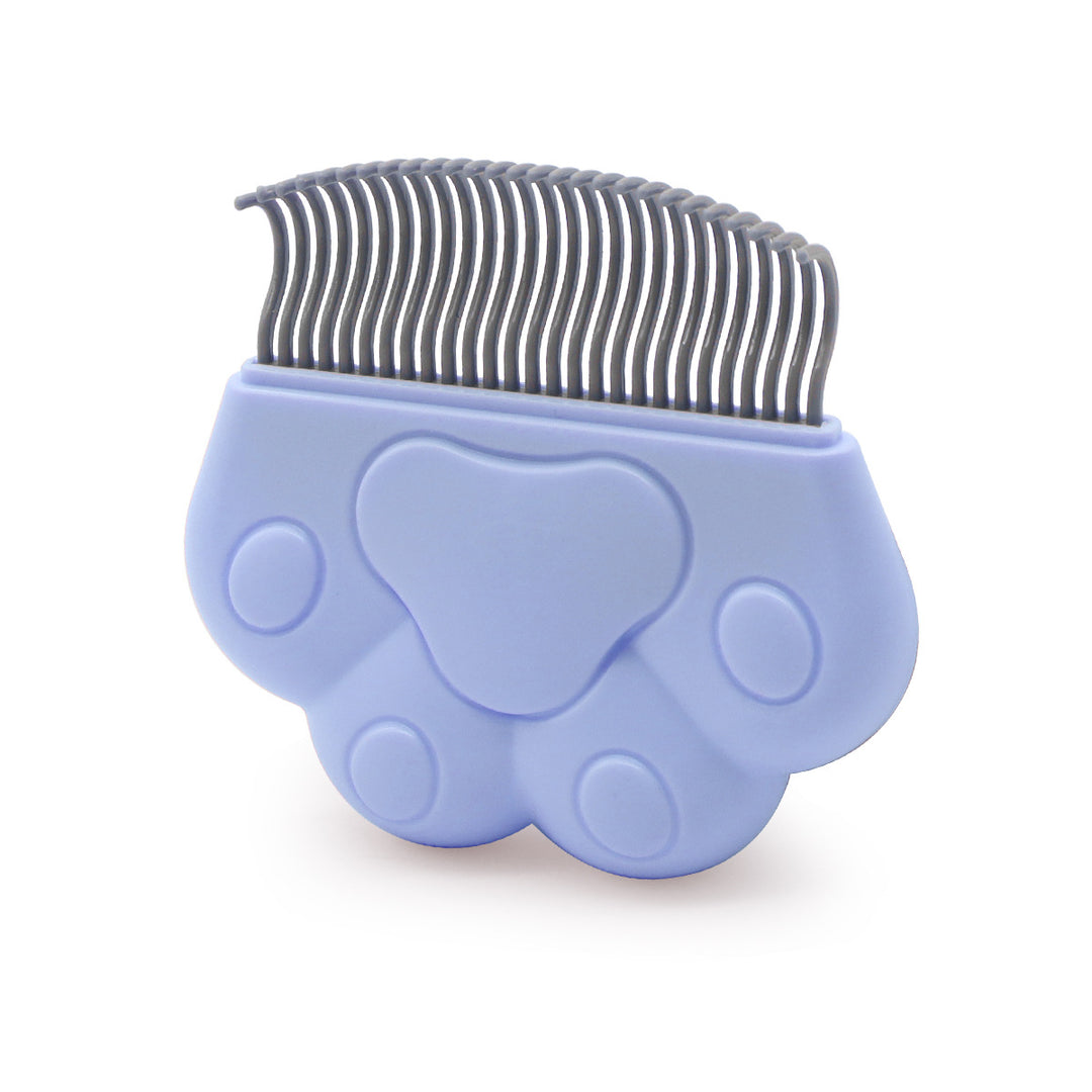 Pet Grooming Silicone Paw-Grip Flea and Deshedding Comb with Flexible Metal Teeth Bowlift