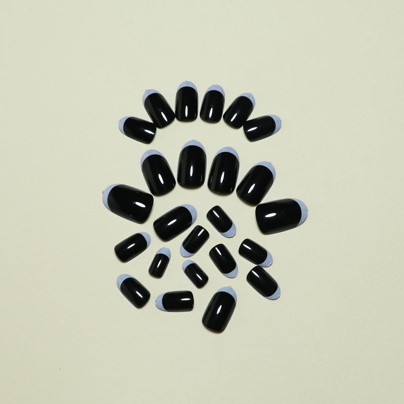 Elegant French Tip Press-On Nail Set Bowlift