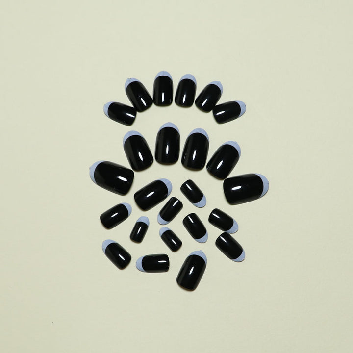 Elegant French Tip Press-On Nail Set Bowlift