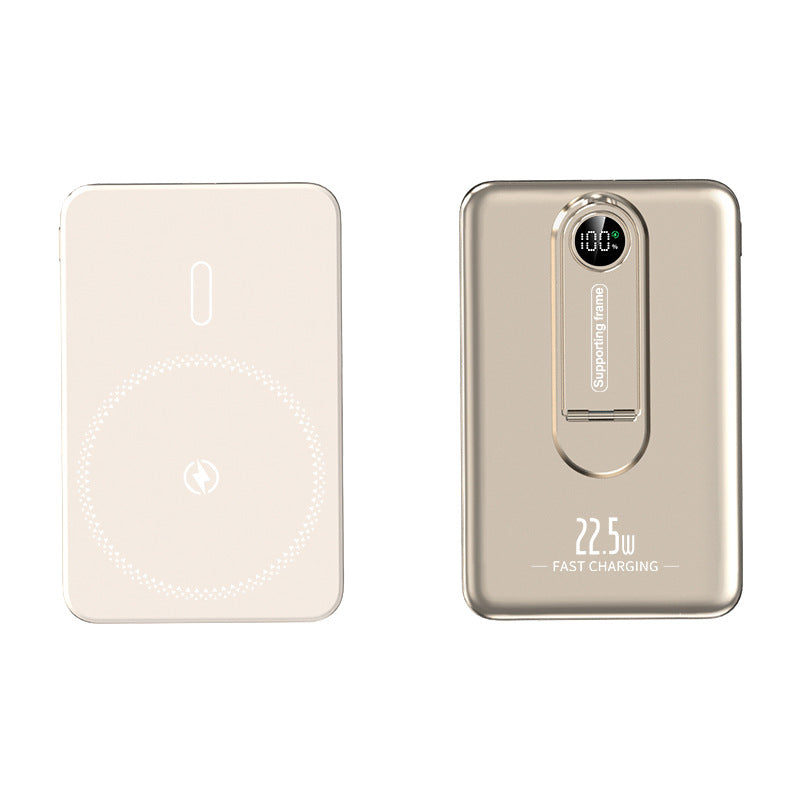Portable Qi charging power bank with integrated fast charging function and digital display Bowlift
