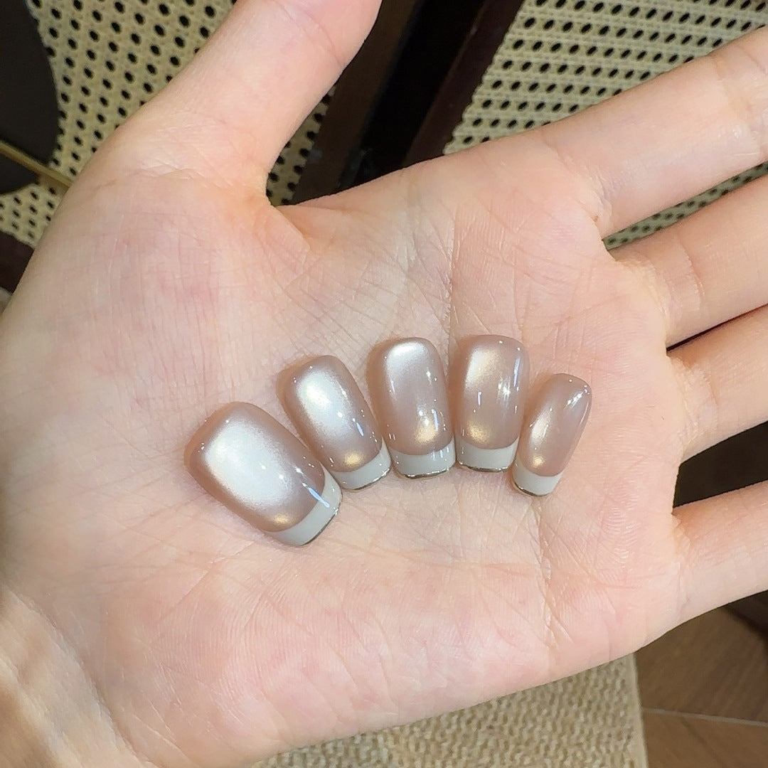 Acrylic French Tip Press-On Nails Bowlift