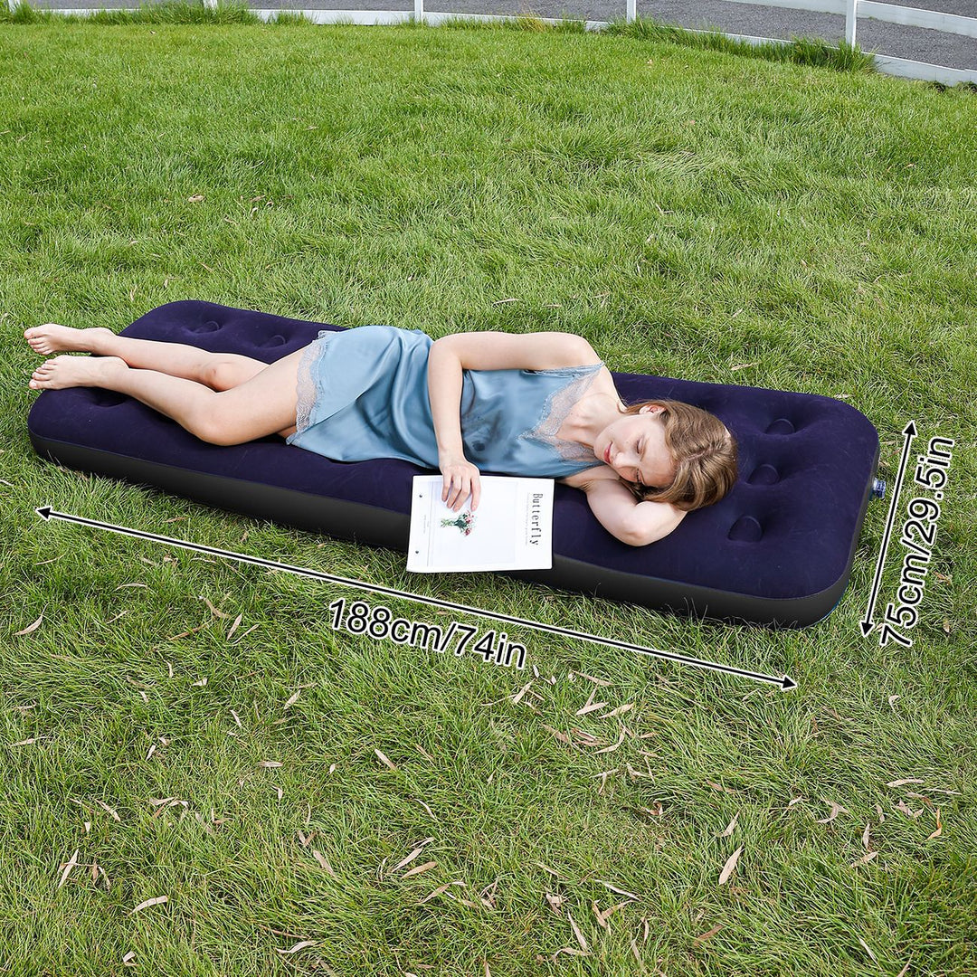 Women's Inflatable Luxury Air Mattress with Soft Velour Surface Bowlift