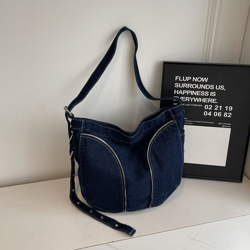 Fashionable Denim Shoulder Bag Bowlift