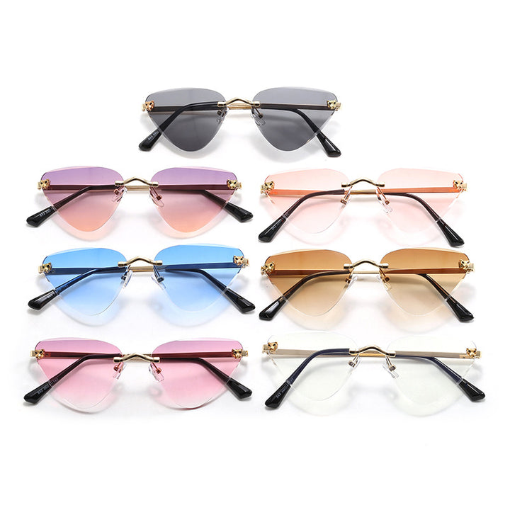 Ladies Cat-Eye Sunglasses with Elegant Metal Frame Bowlift