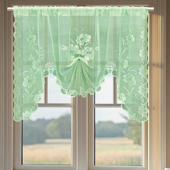Elegant Floral Lace Window Curtains
