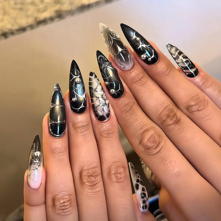 Glamorous Stiletto Nail Art Extensions Bowlift