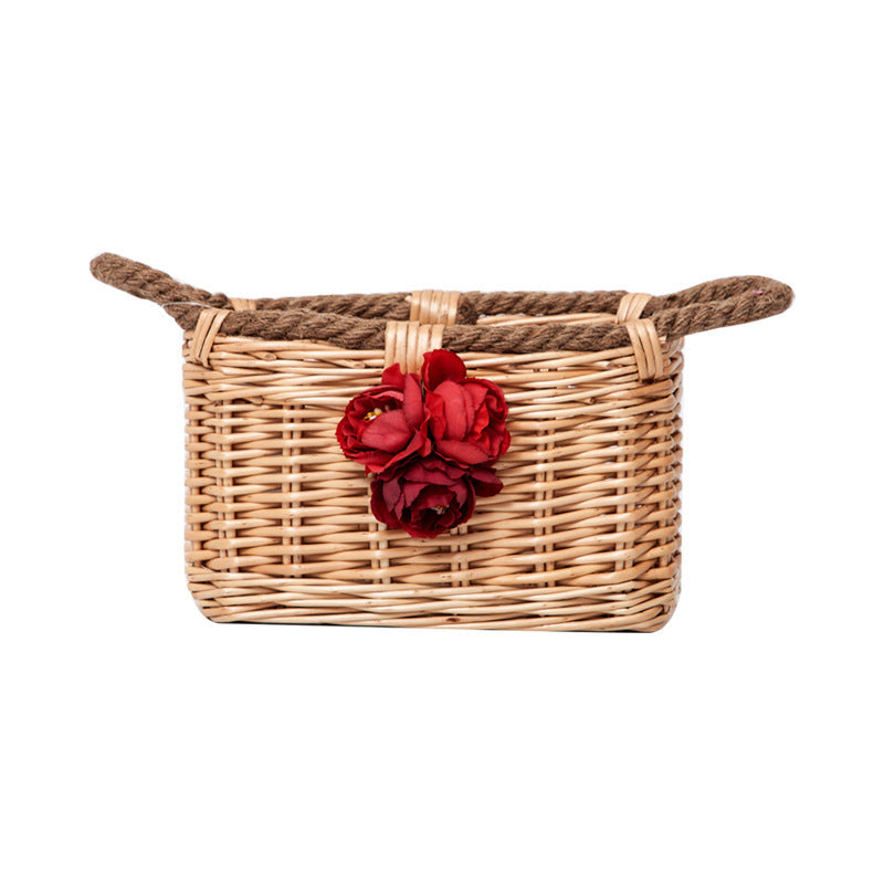 Basket with decorative flower decoration