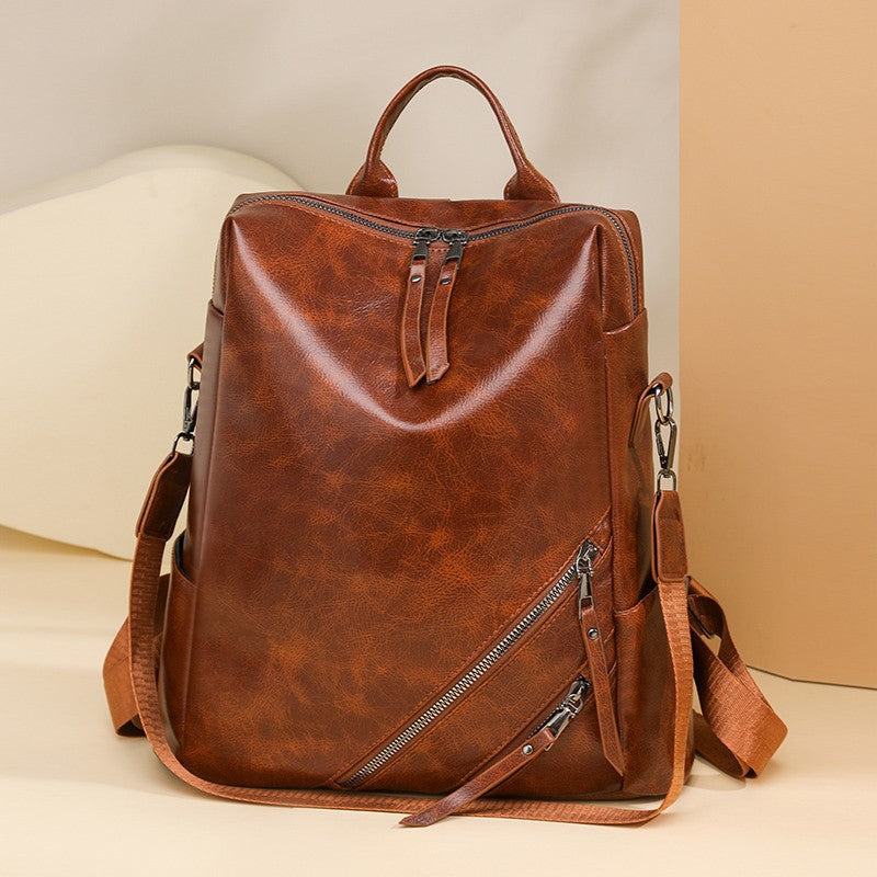 Fashionable Multi-Zipper Backpack Bowlift