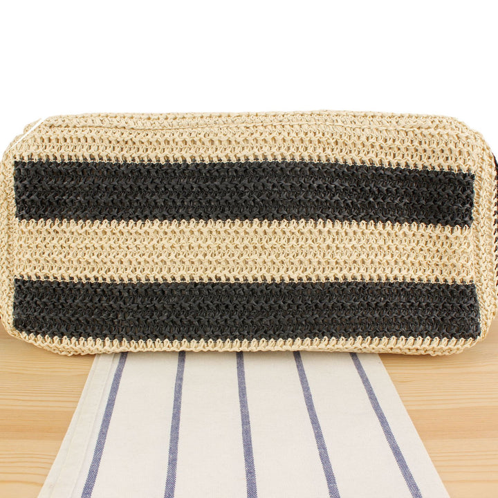 Straw bag with elegant leather handles Bowlift