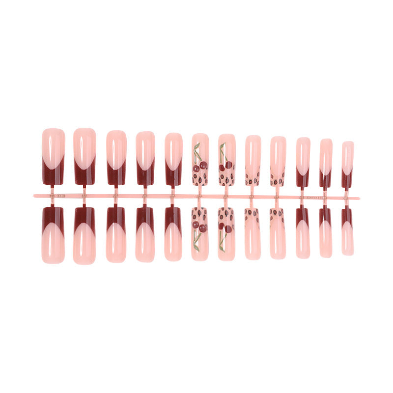Artistic Floral Press-On Nail Set Bowlift