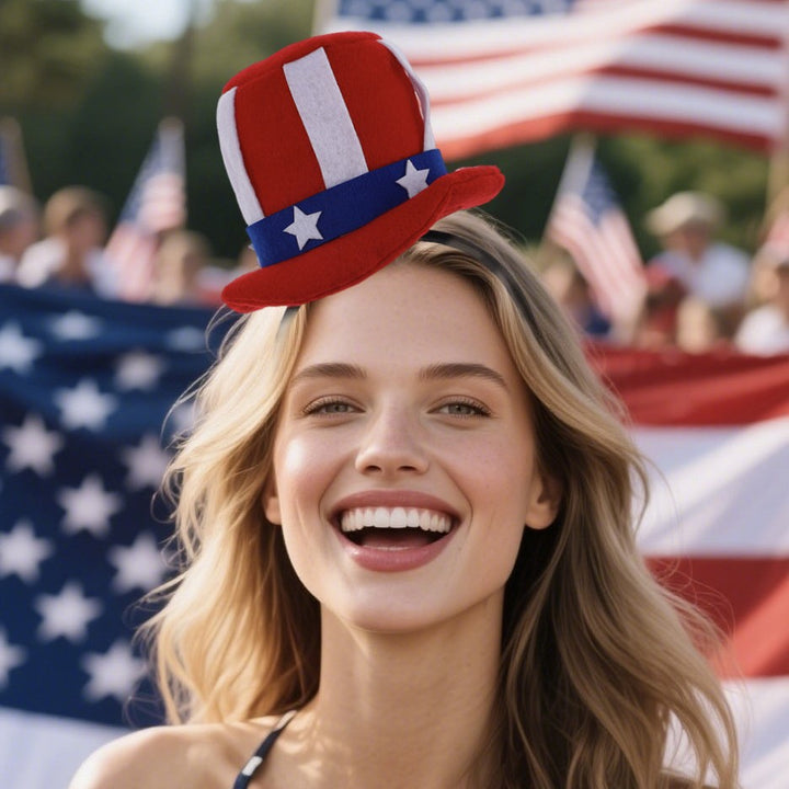 Independence Day novelty plush mini top hat headband Bowlift