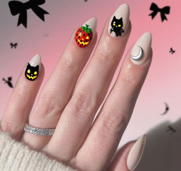Artistic Halloween Themed Nail Art Bowlift