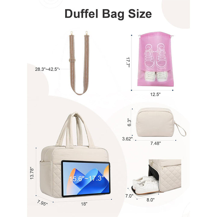 Quilted Multi-Functional Sports Duffle Bag Bowlift